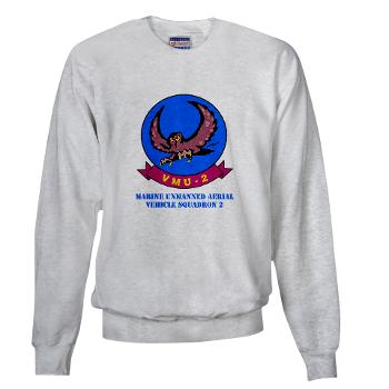 MUAVS2 - A01 - 03 - Marine Unmanned Aerial Vehicle Squadron 2 (VMU-2) with Text - Sweatshirt